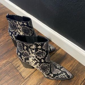 Marc Fisher pointed toe snake booties